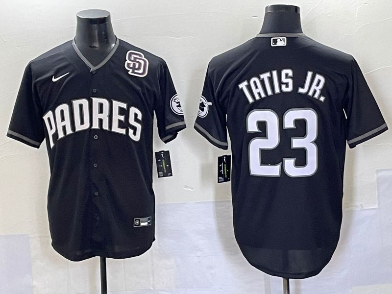 Men 2025 San Diego Padres #23 Tatis jr Black Game Nike MLB Jersey style 7038